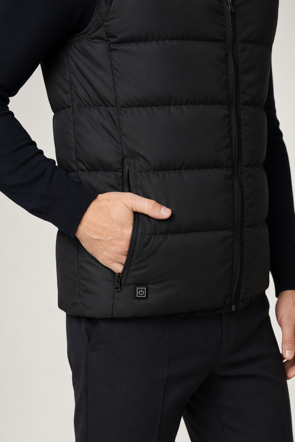 Intelligent Technology Heated USB Winter Vest for Men Black