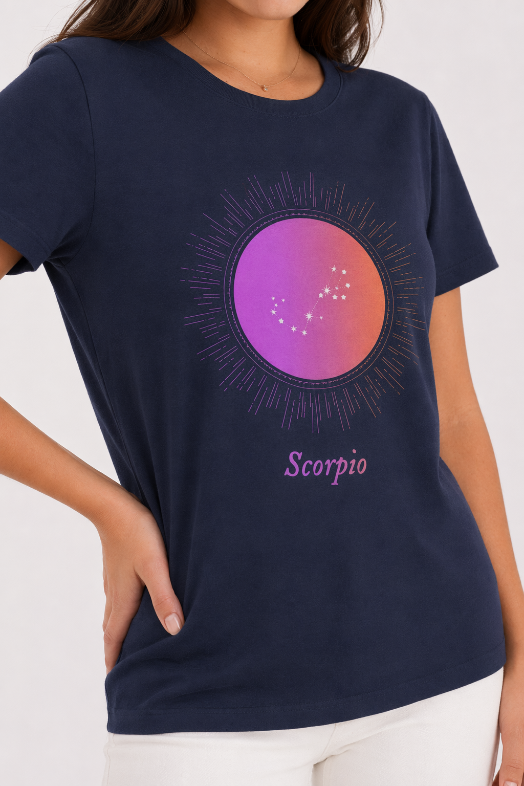 Gradient Zodiac T-Shirt for Women Navy