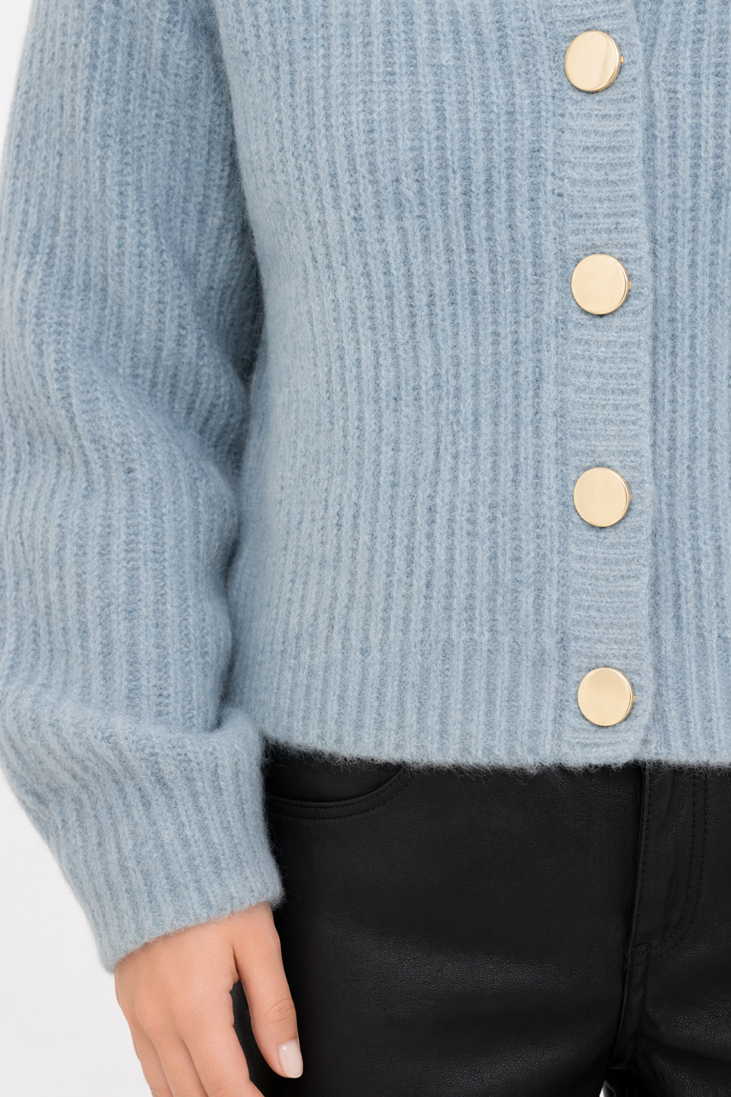 Buttoned Bliss Blue Women's Cardigan Default