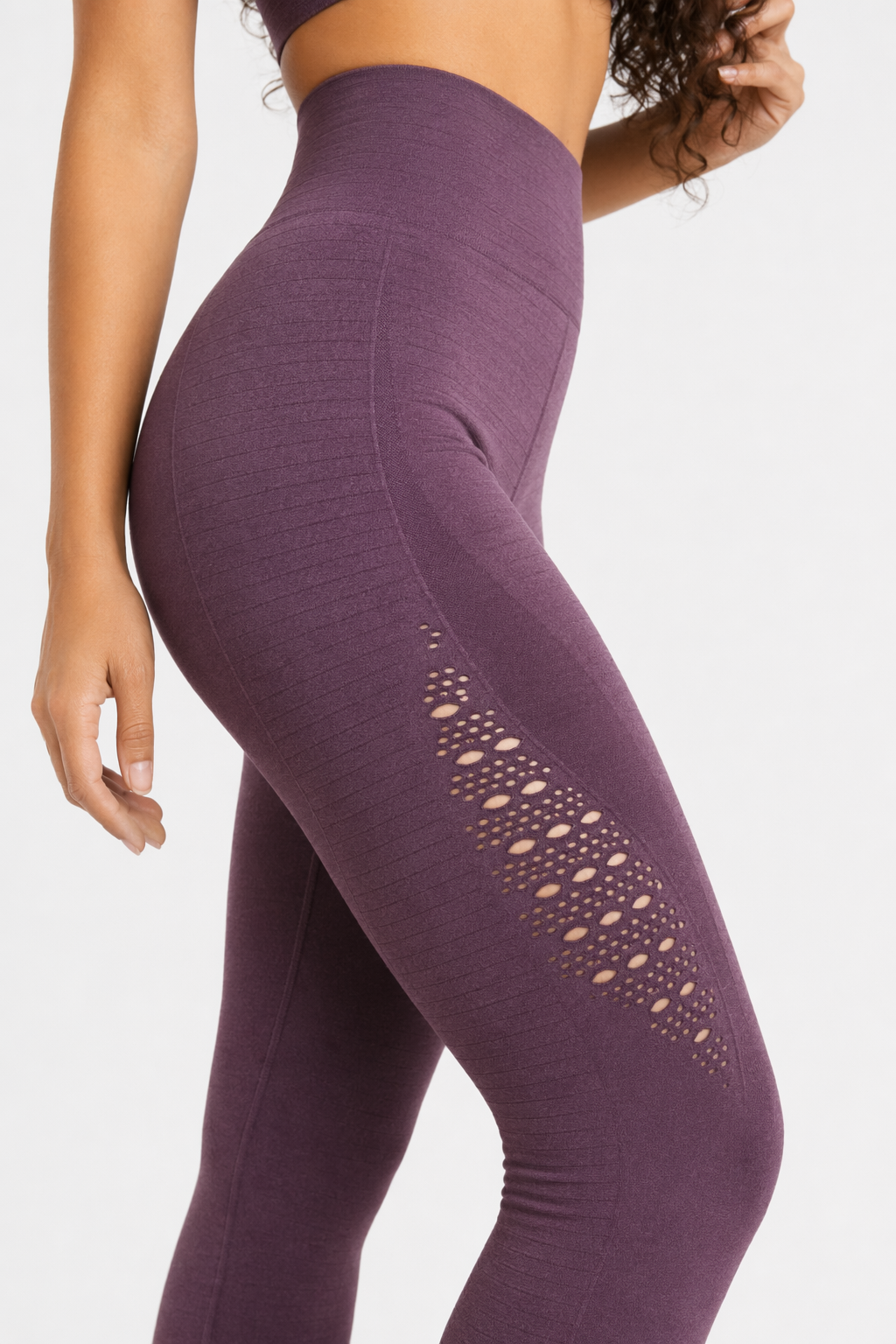 Slim Fit Yoga Leggings for Women with High Elastic Waist and Breathable Fabric Purple