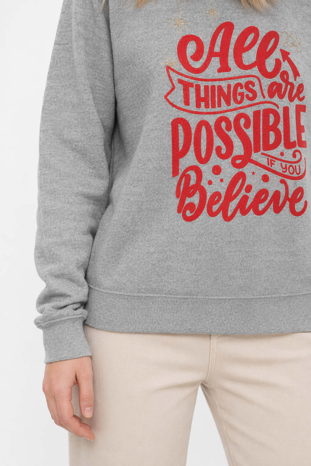 2023 Women's Inspirational Sweatshirt Sport Grey