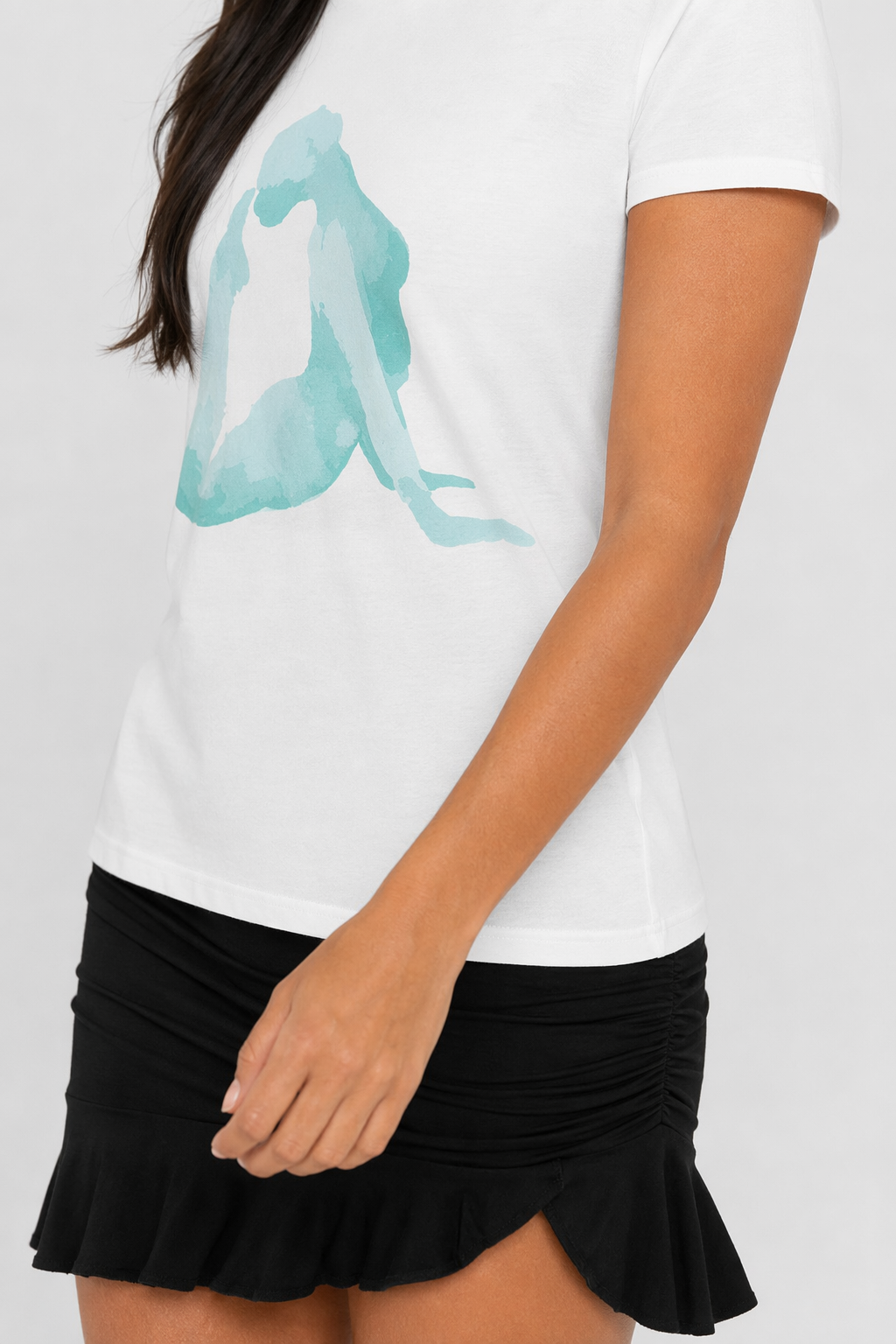 Yoga Reverse Arch Print Jersey Short Sleeve Top White