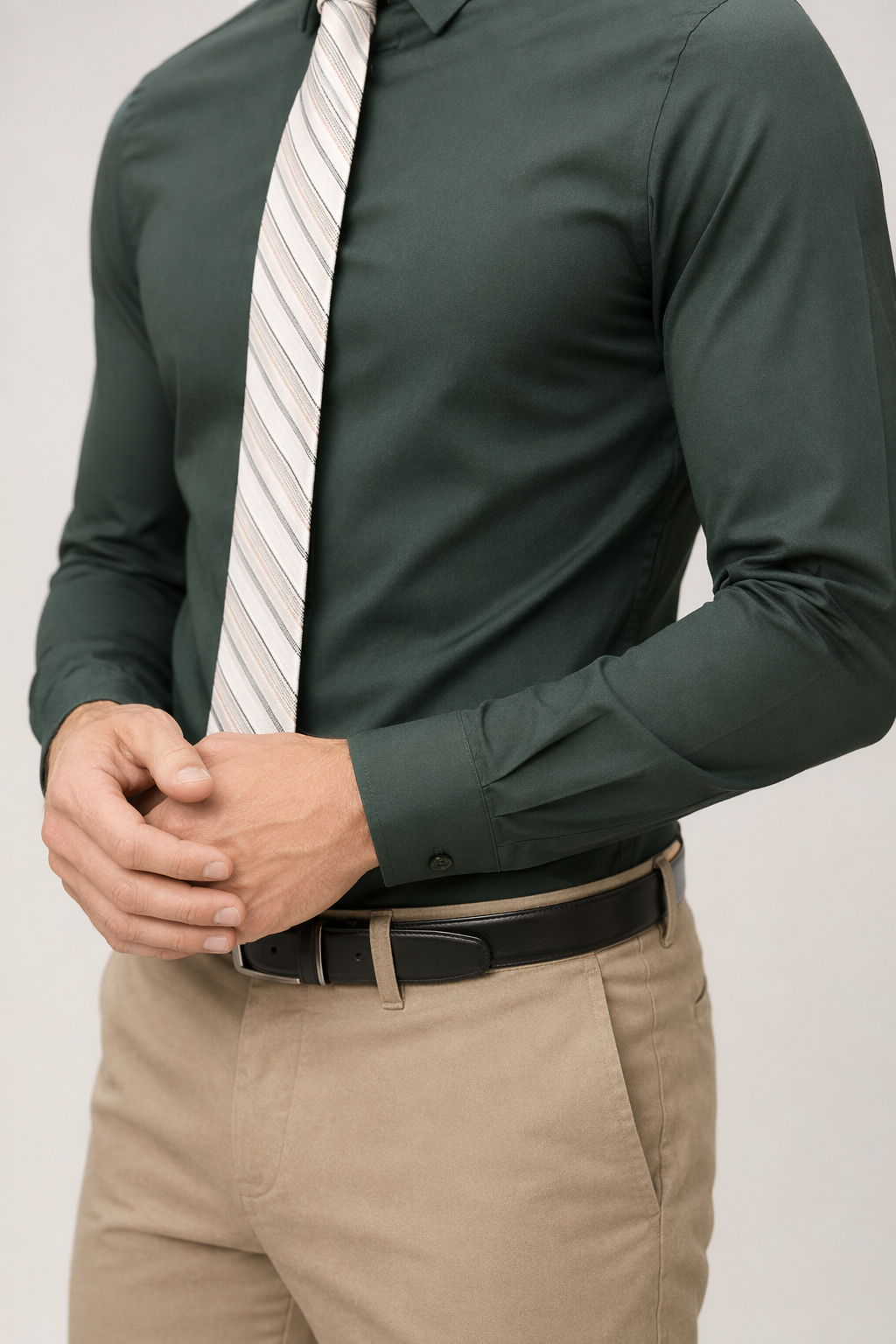 Slim Fit Button-Up Shirt for Men - Stylish and Modern Design Green
