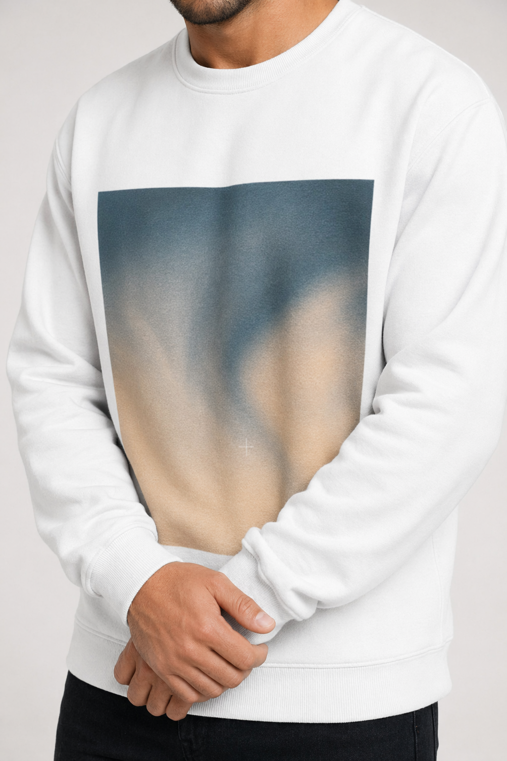 Gradient Swirl Men's Pullover White