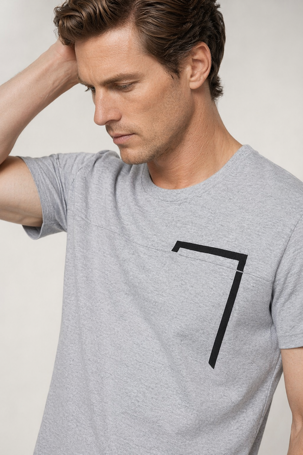 Rectangular Men's Concealed T-Shirt Gray