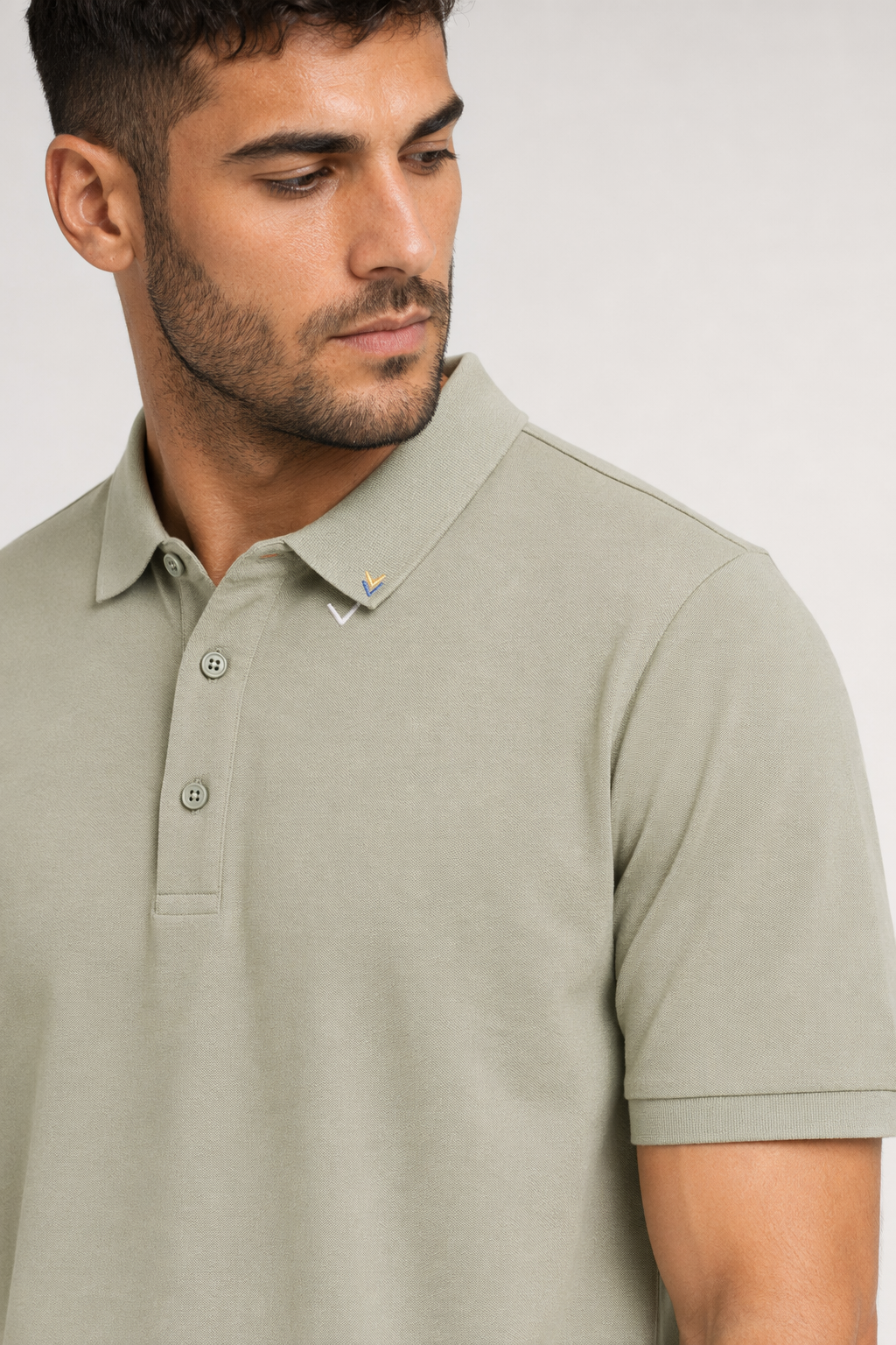Arrow Pattern Men's Polo Shirt Green