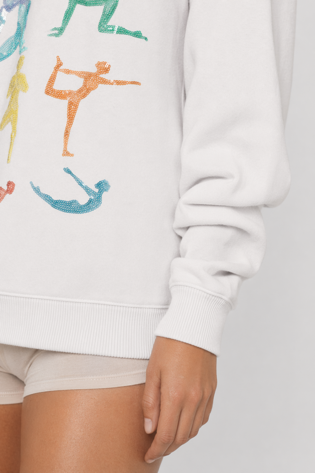 Yoga-Inspired Pullover Sweatshirt White