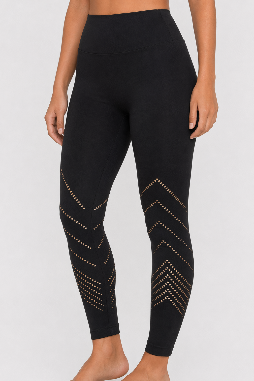 Stretchy Stripes High Waist Yoga Leggings Black