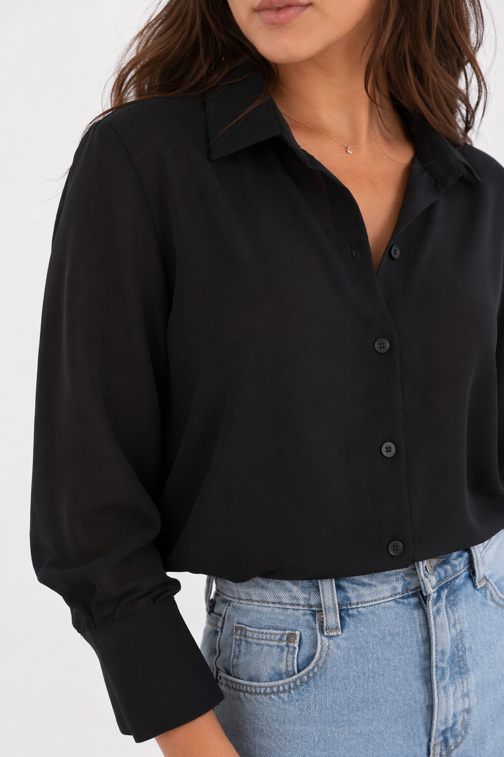 Classic Sheer Women's Top Black