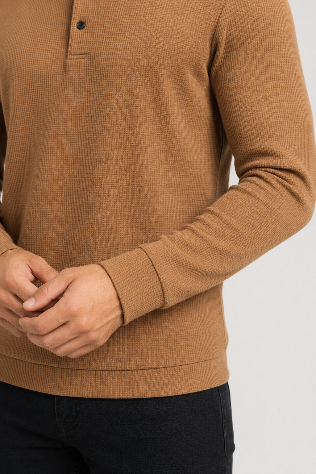 Long-Sleeved Polo Shirt for Men: A Timeless Classic Camel