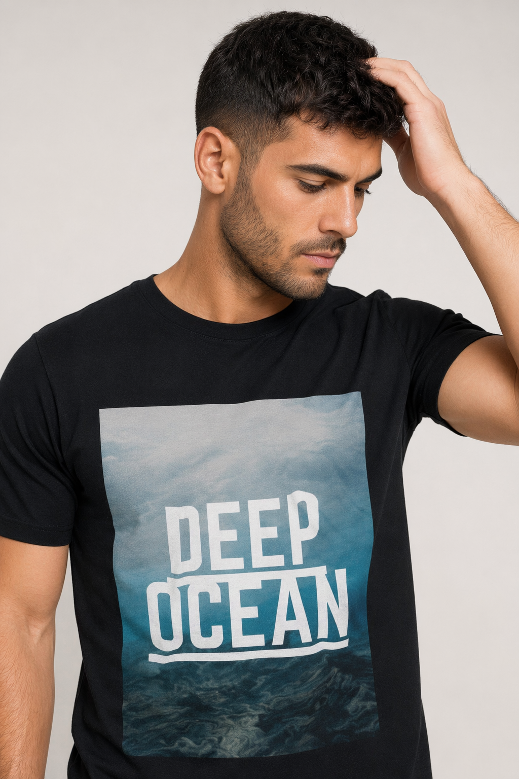 Ocean Logo Tee for Men Black