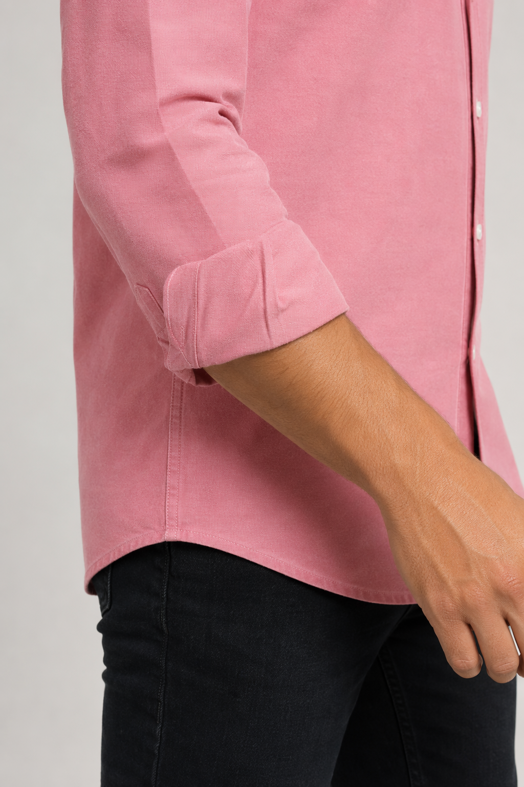 Classic Men's Shirt with Button Front Pink