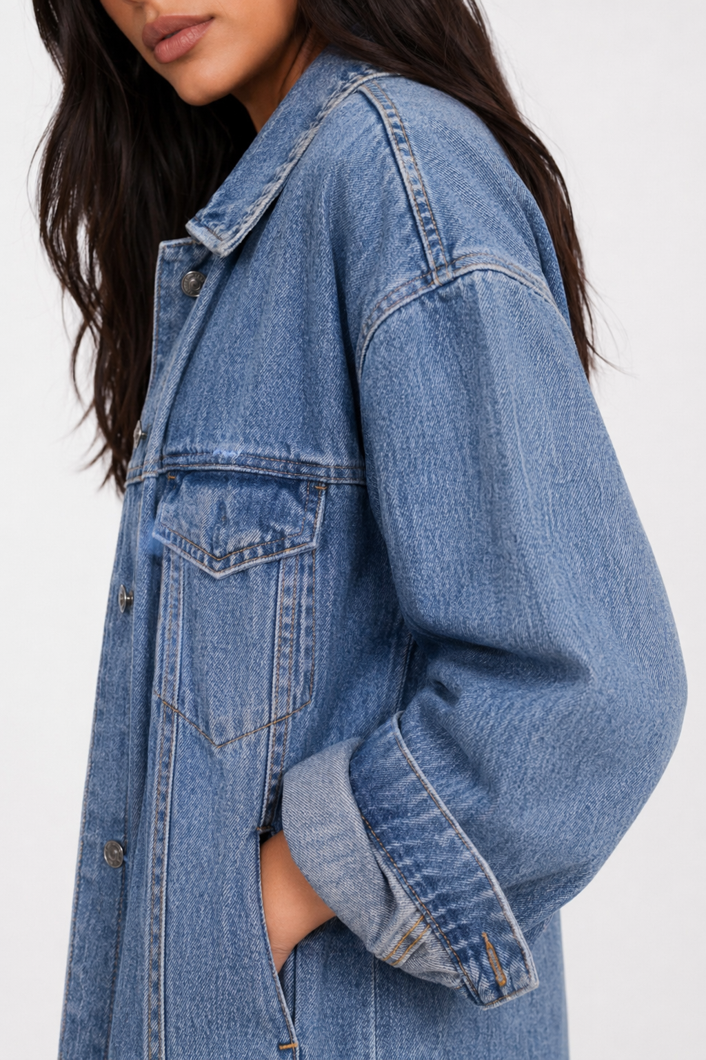 Denim Trench Coat for Women Default