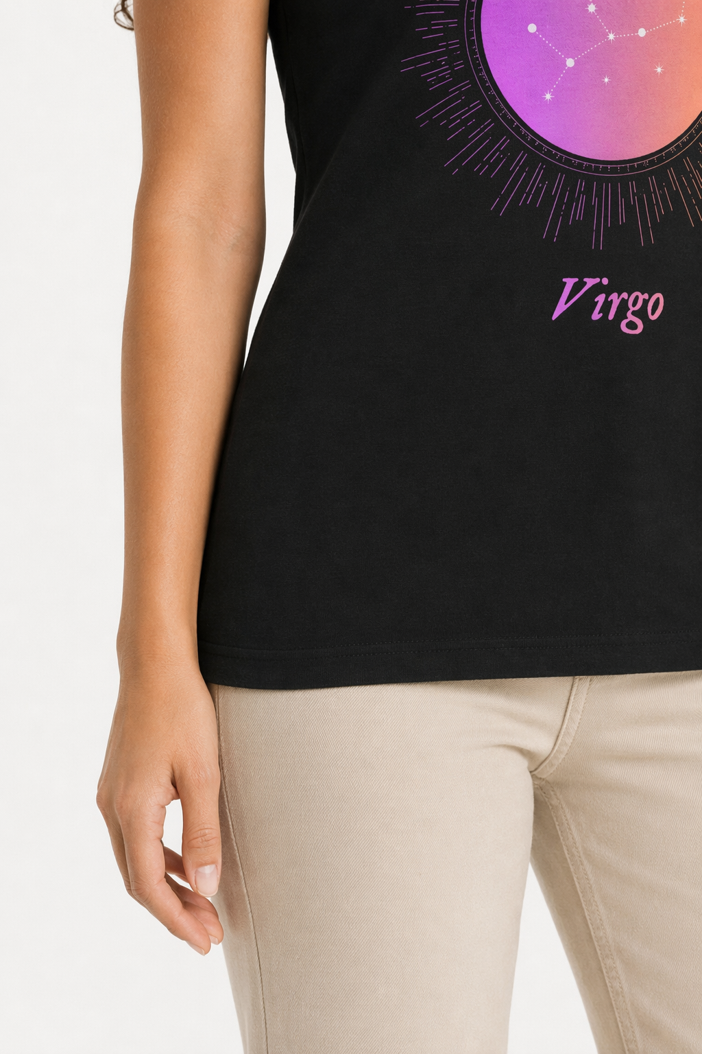 Gradient Zodiac T-Shirt for Women Black