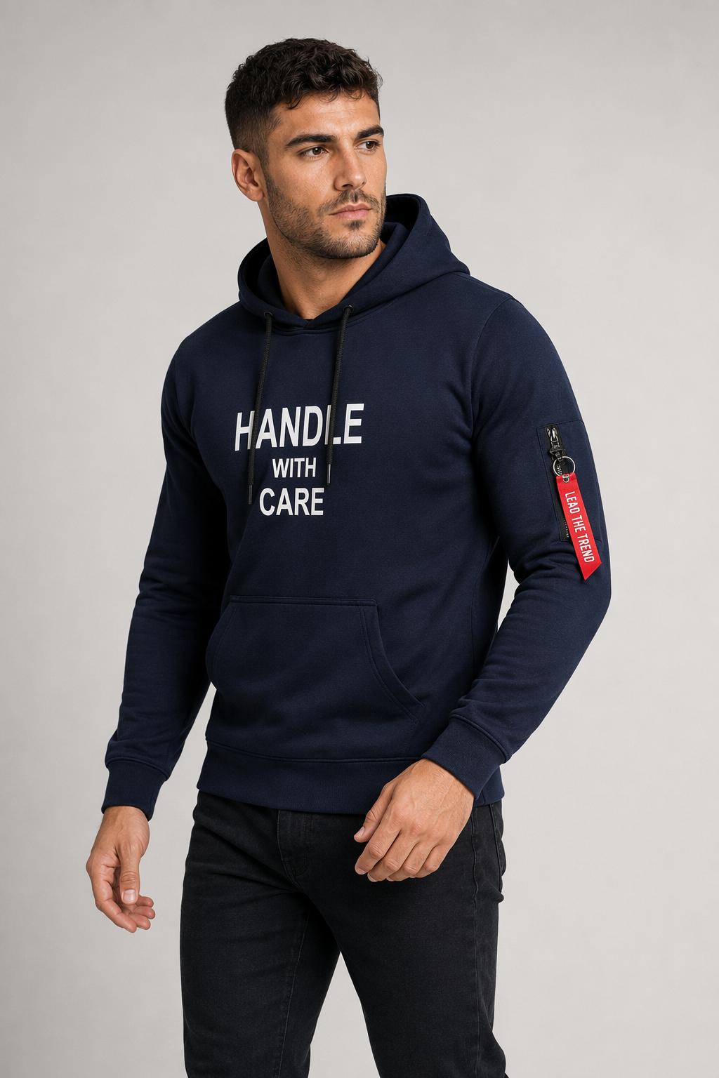 Street Style Hoodie for Men Navy