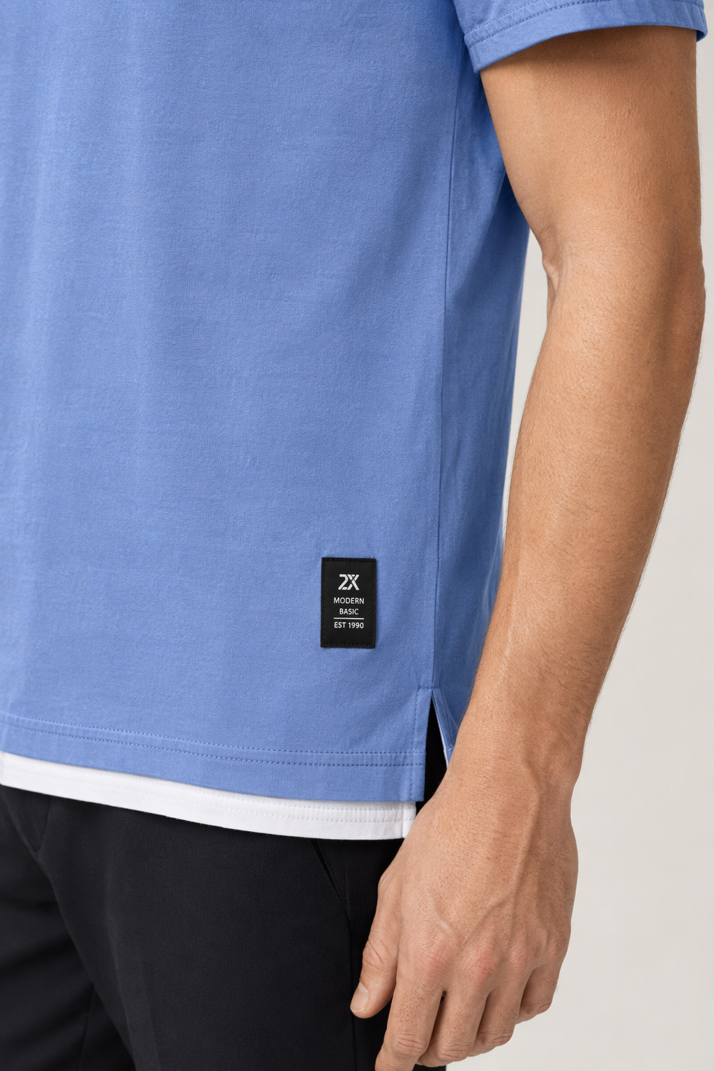 Short Sleeve Hooded Tee for Men Blue