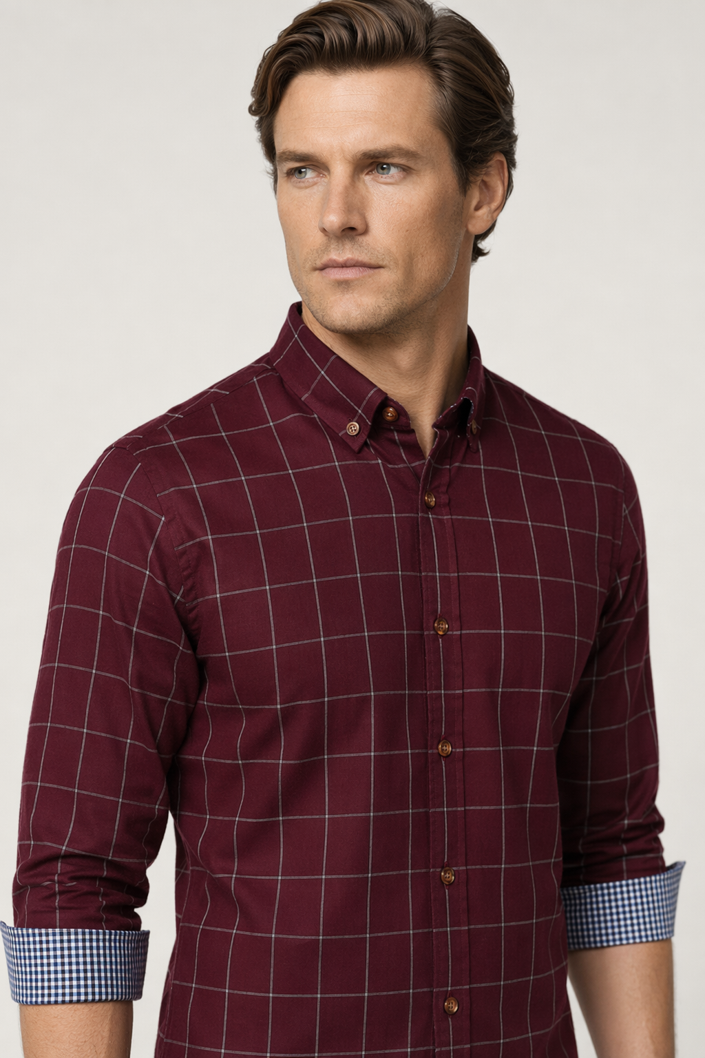 Red Checkered Men's Button-Down Shirt Default