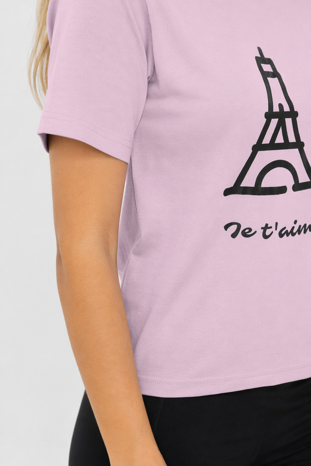 Logo T-Shirt for Women with 'Je T'aime' Message Soft Pink