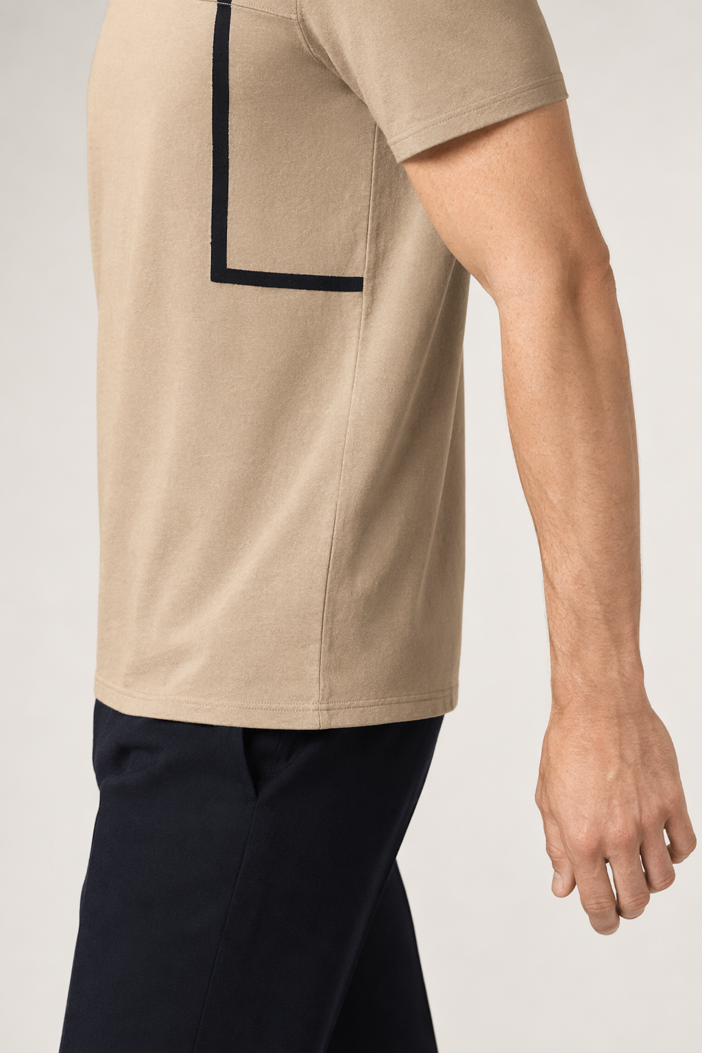 Rectangular Men's Concealed T-Shirt Khaki