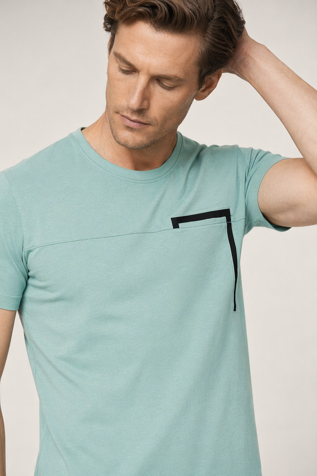 Rectangular Men's Concealed T-Shirt Green