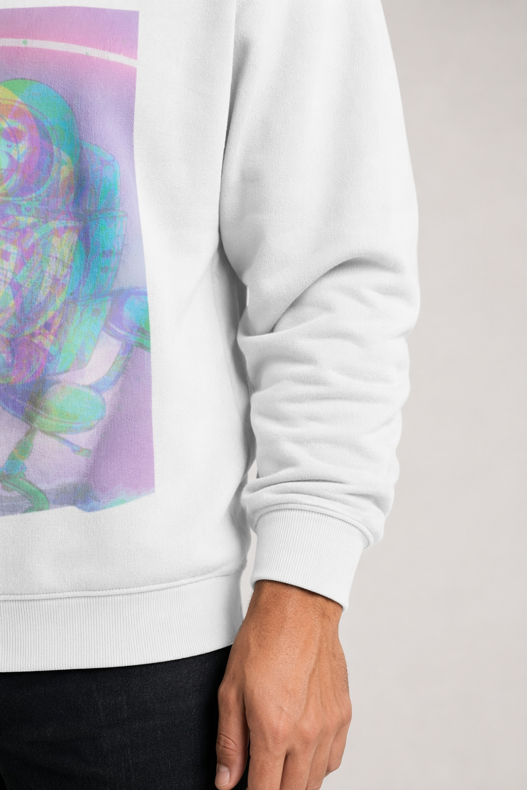 Space Monkey Graphic Sweatshirt for Men White