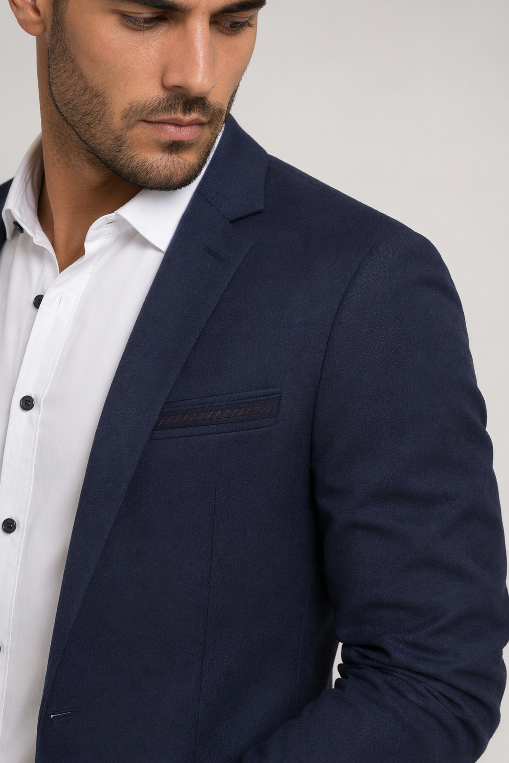 Slim Fit Men's Fashion Blazer in K-Style Navy