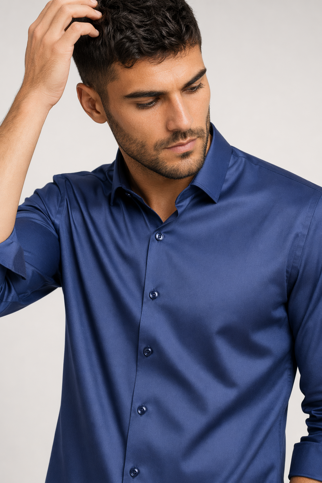Wrinkle-Free Men's Shirt with Button Front 6