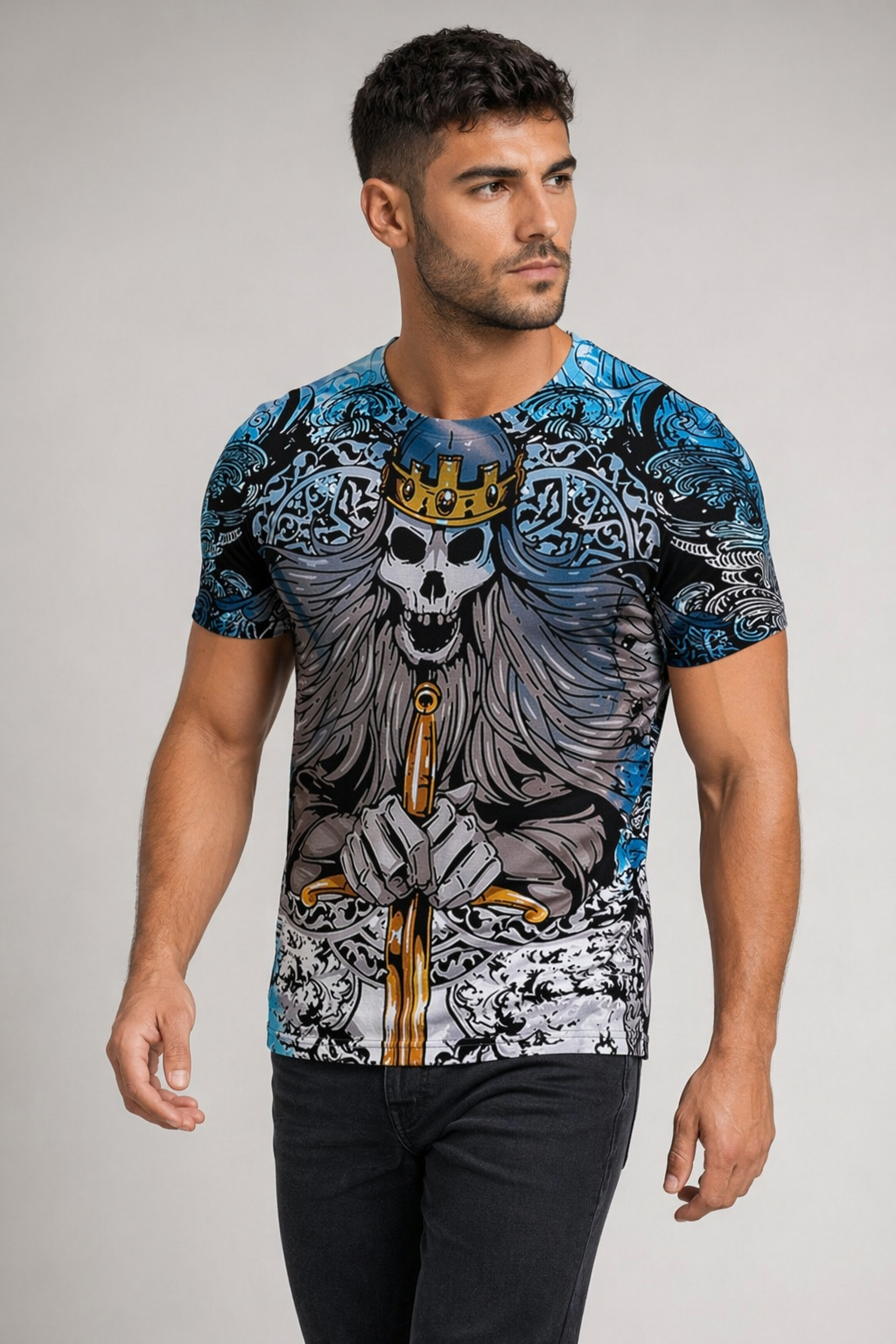 Vintage Skull Graphic Tee for Men Style 2