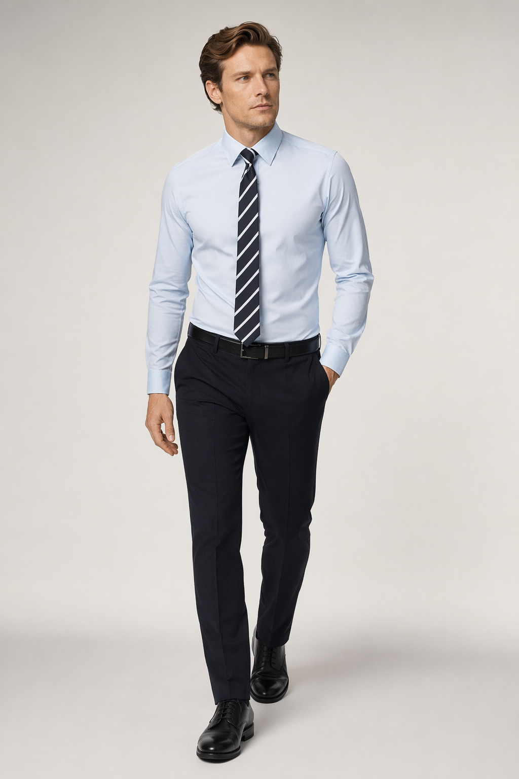 Slim Fit Button-Up Shirt for Men - Stylish and Modern Design Light Blue