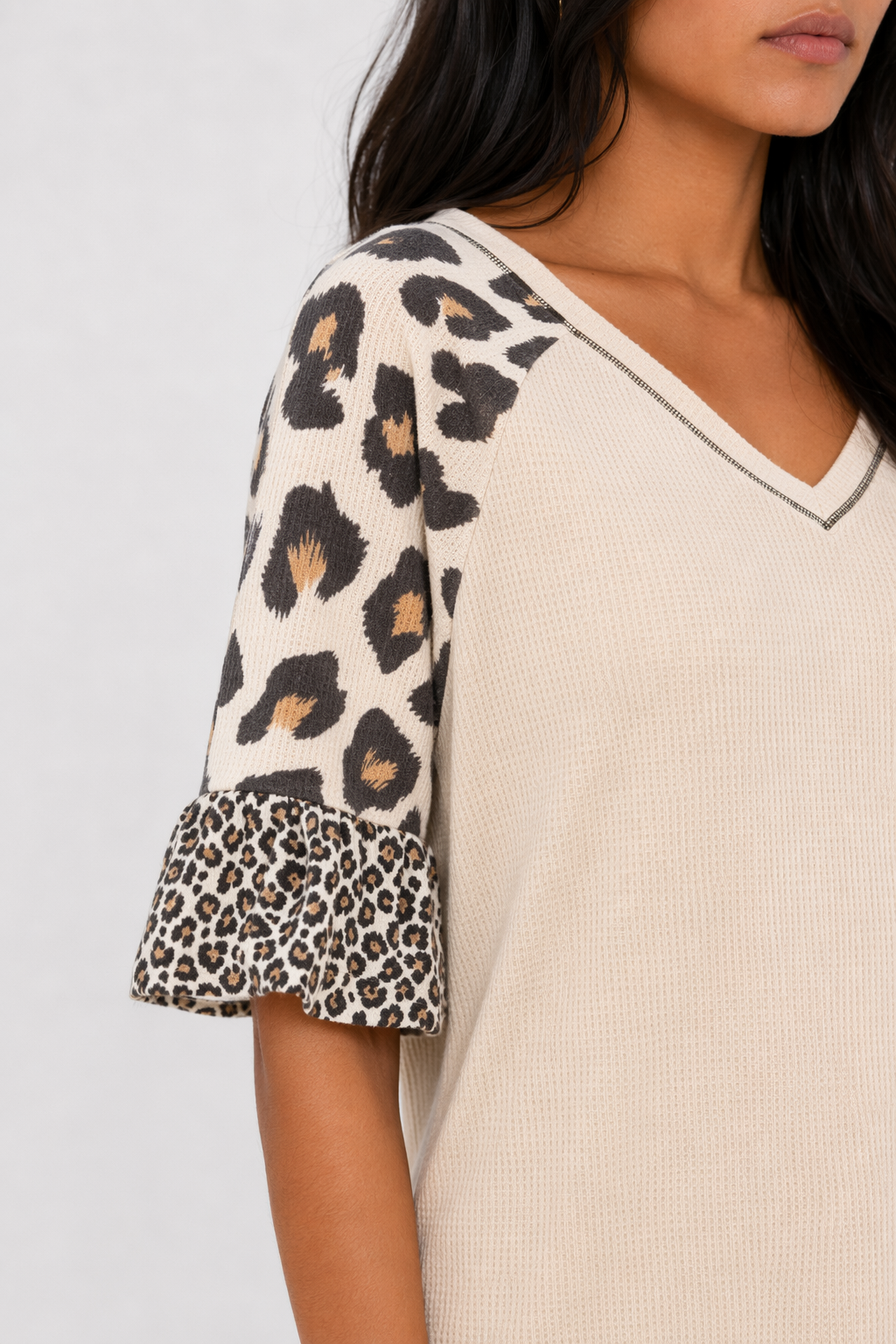 Leopard Print Womens Sleeve Top Default