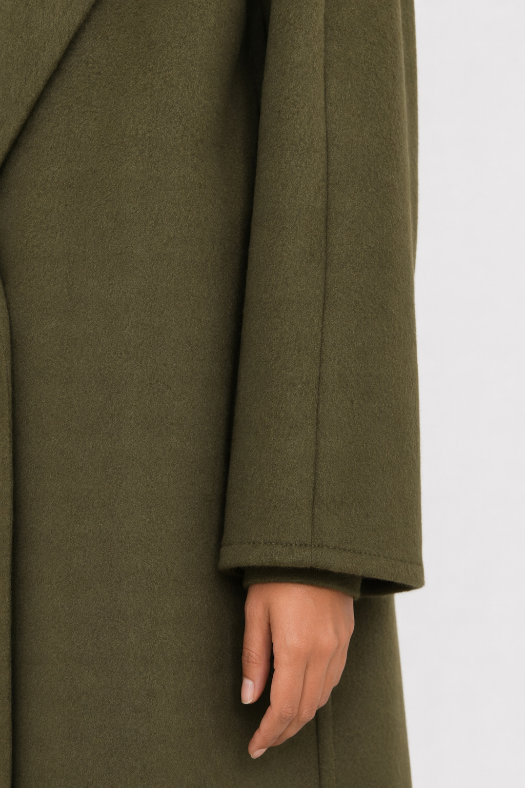 Relaxed Fit Olive Drab Women's Autumn Coat Default