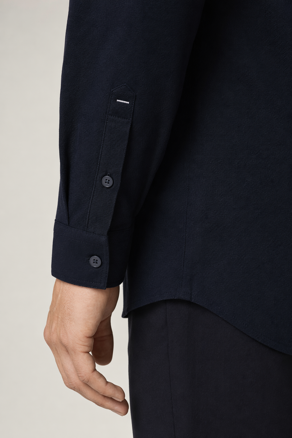 Casual Long Sleeve Button-Up Shirt for Men Navy