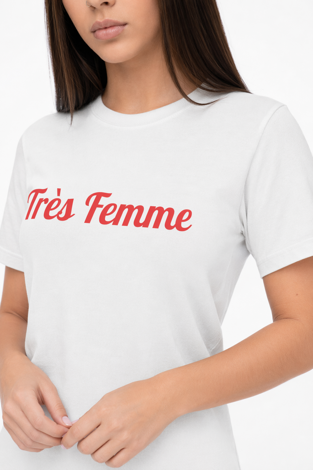 Logo Tee for Women: Tre Femme Edition White