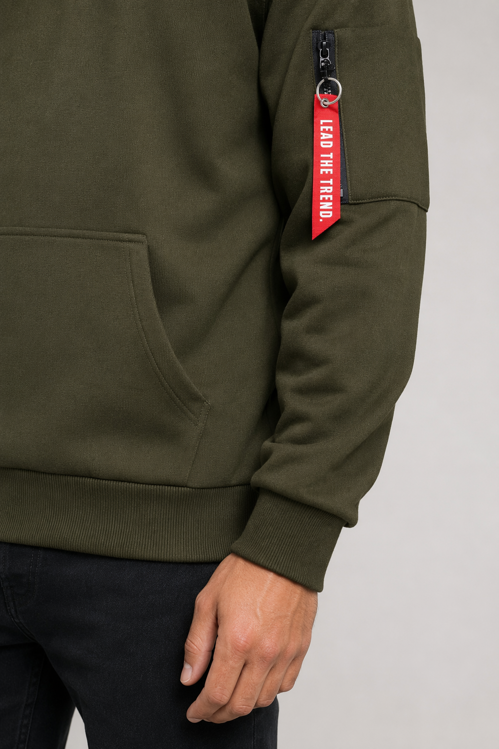 Street Style Hoodie for Men Army Green