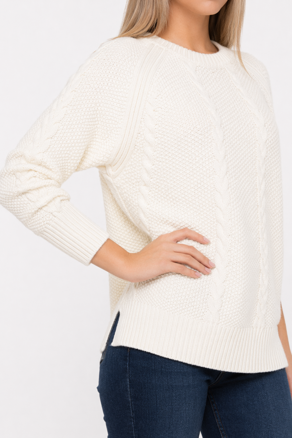 Casual Sweater for Women in Free Size White