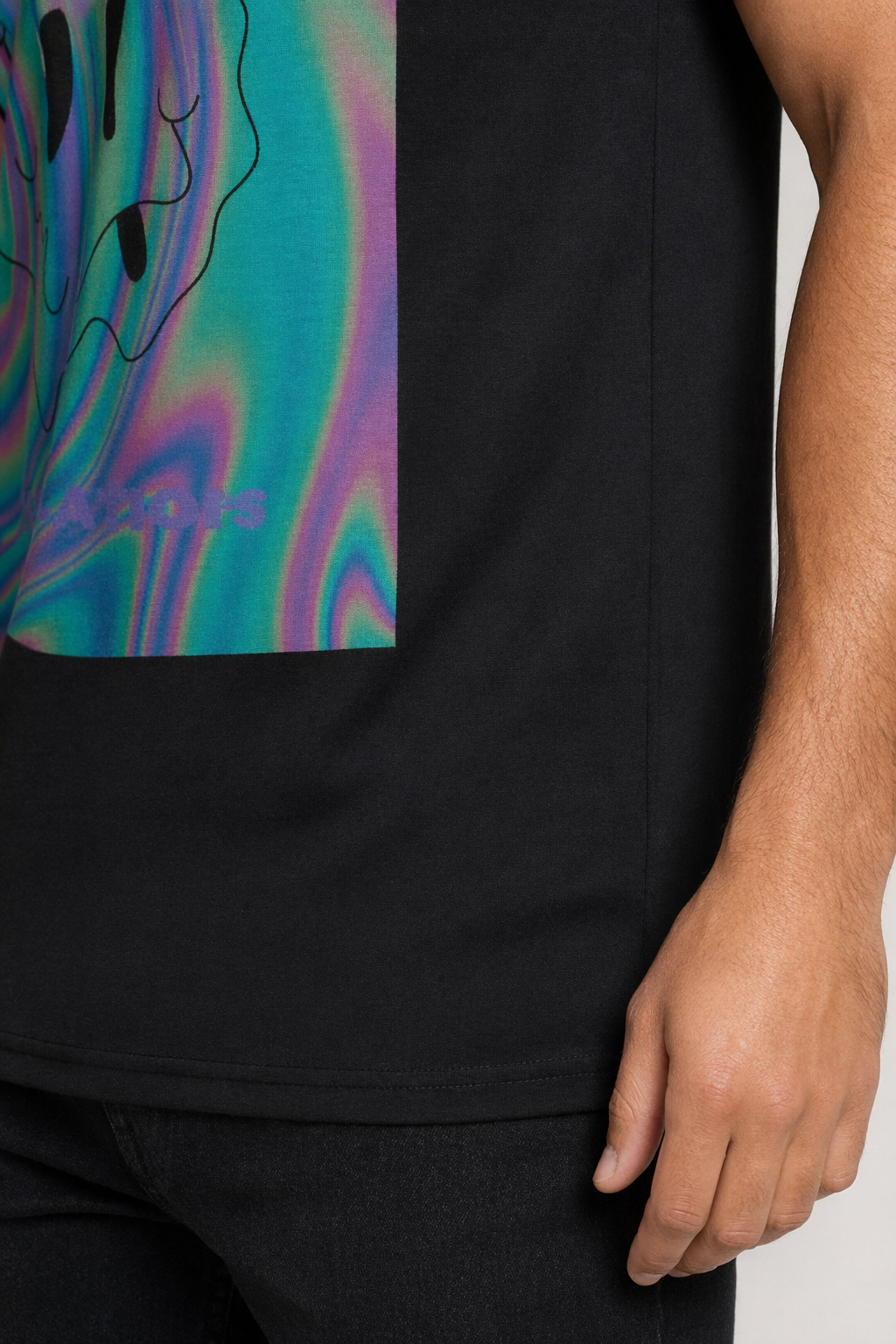 Logo T-Shirt for Men's Face Black