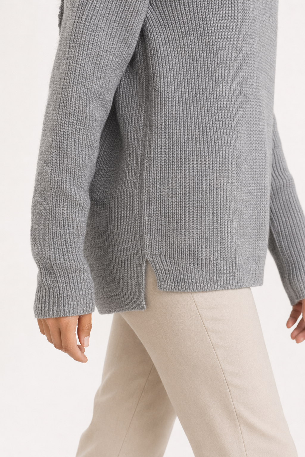 Trendy Women's Turtleneck Pullovers Gray