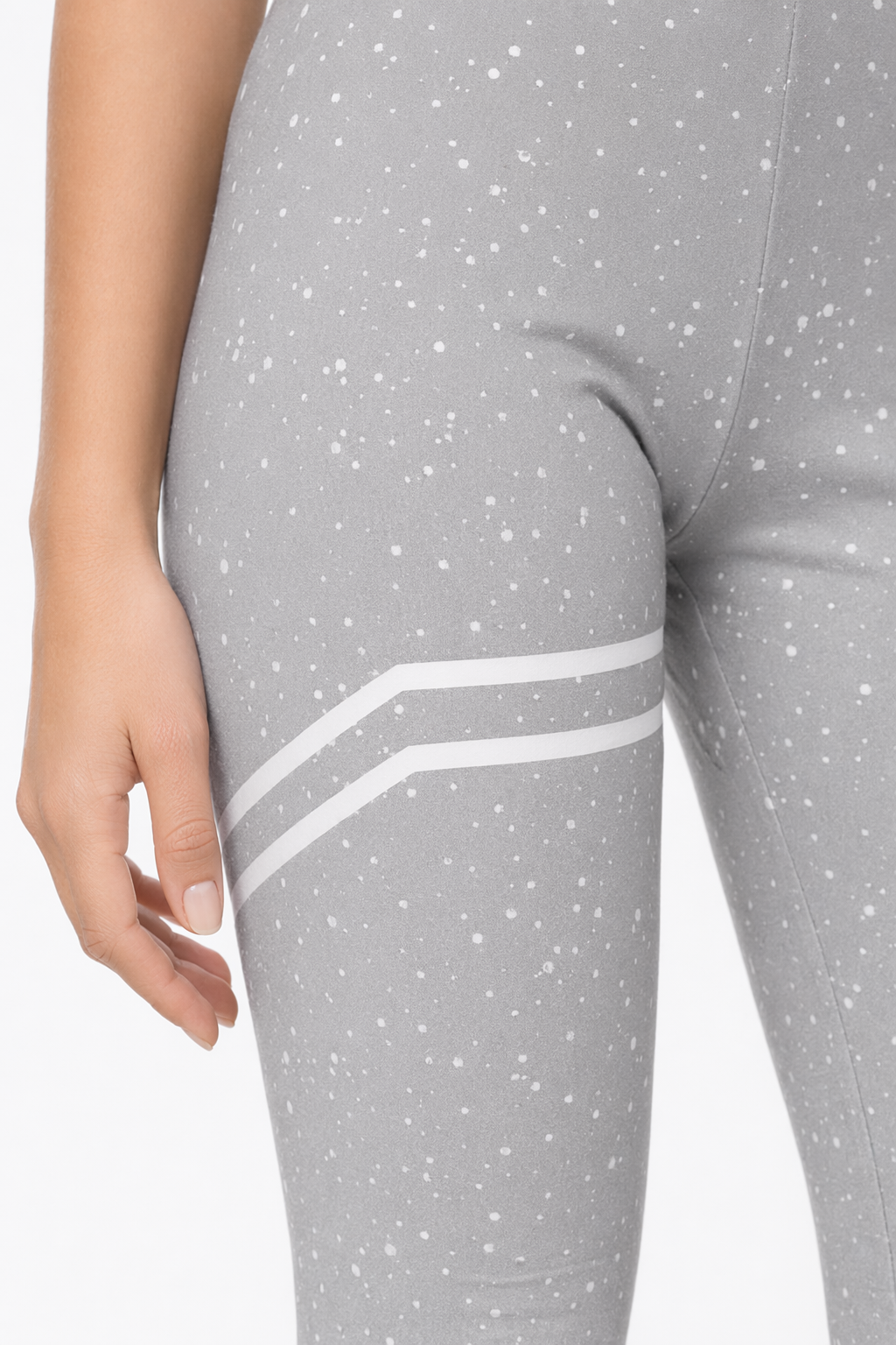 Yoga Leggings with Bold Stripes and High Waist Gray