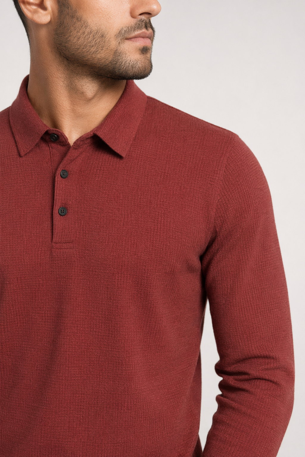 Long-Sleeved Polo Shirt for Men: A Timeless Classic Red