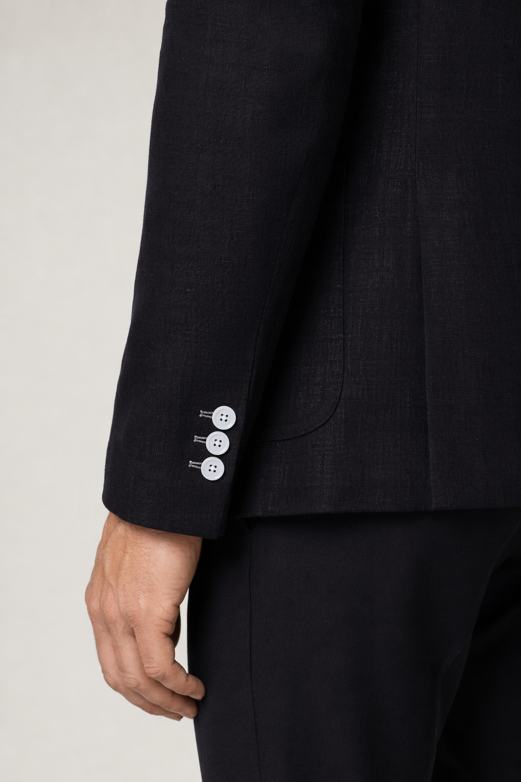 Linen Blazer for Men - Two Button Stylish Jacket Black