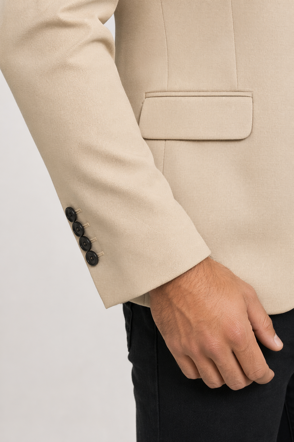 Slim Fit Men's Fashion Blazer in K-Style Beige