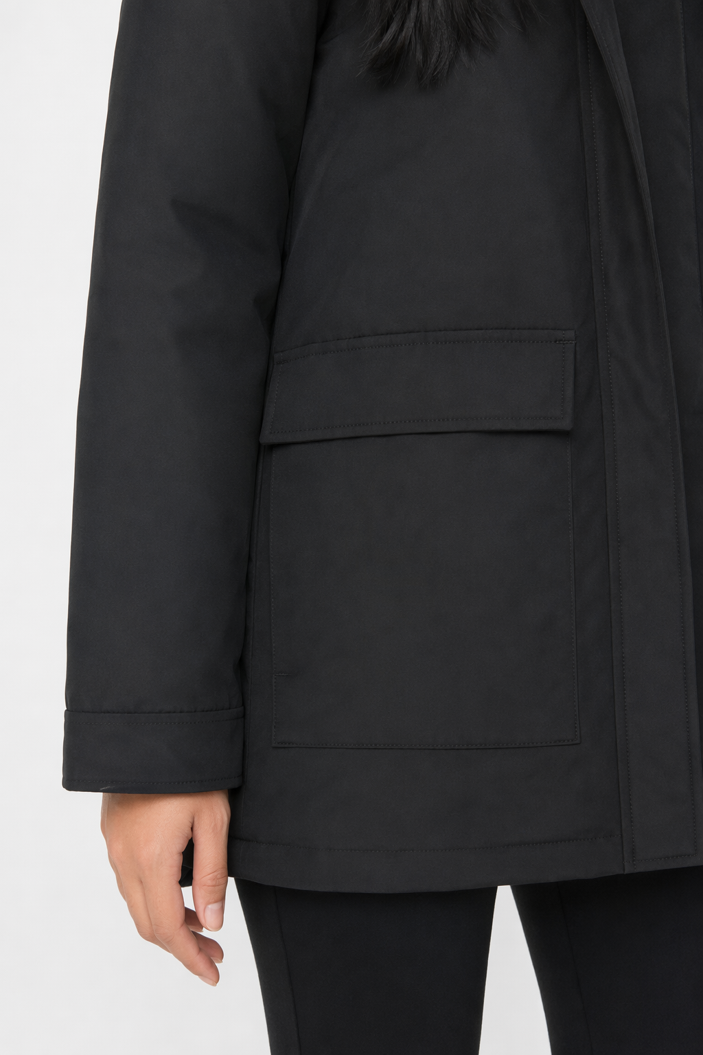 Black Hooded Winter Puffer Jacket for Women Default