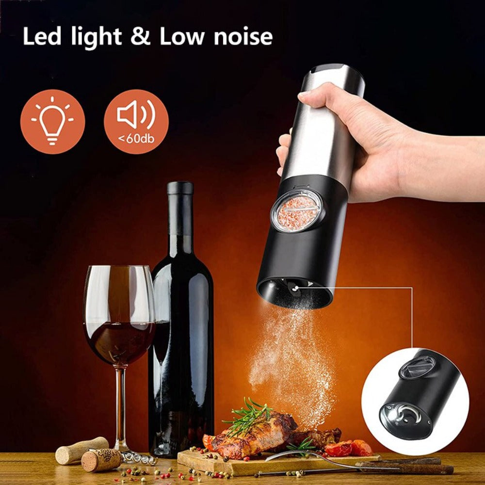 Electric Salt Mill Set with 2 Bottles