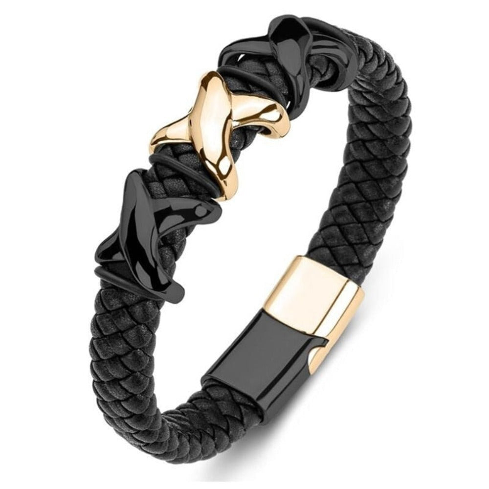 Braided Charm Bracelet Made from Vegan Leather