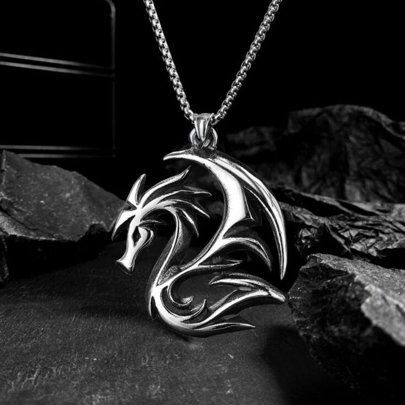 Circular Serpent Charm Necklace