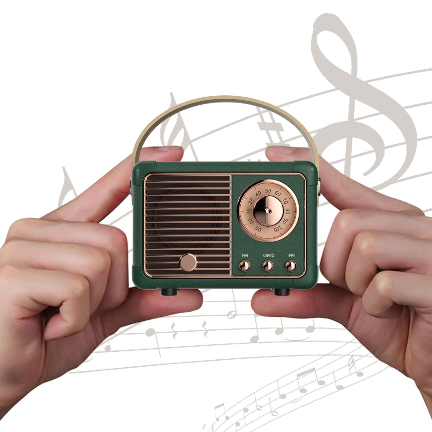 Compact Retro Speakers with Bluetooth and Radio Connectivity