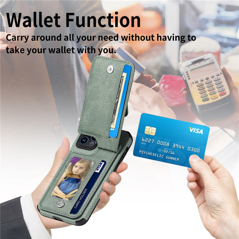 High-End Plant-Based Leather Wallet Case for iPhone
