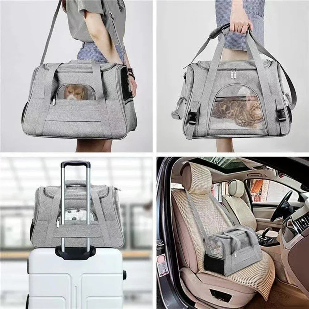 Pet Carrier Bag with Mesh Ventilation for Breathability and Multi-purpose Use