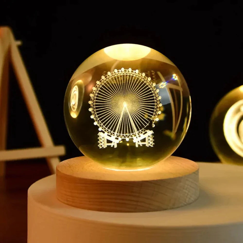 Crystal Ball Engraved with 3D Laser Technology