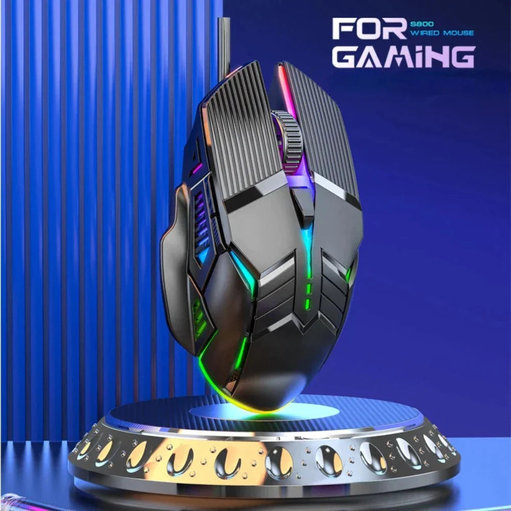 Silent Wired Gaming Mouse with 3200 DPI for Enhanced Precision